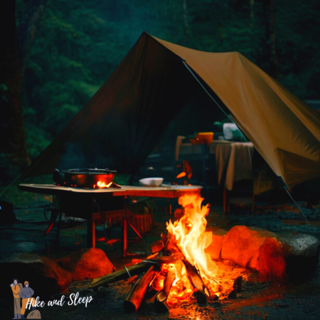 campfire in the rain